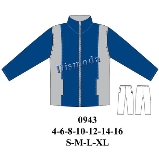 Molde de Conjunto deportivo con corte en delantero y espalda | 0943 Molde de Conjunto deportivo con corte en delantero y espalda | 0943