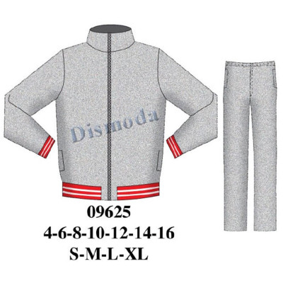 Molde de Conjunto deportivo escolar pantalón recto | 09625 Molde de Conjunto deportivo escolar pantalón recto | 09625