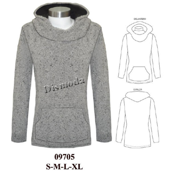 Molde de Sudadera con gorro alto y cuello incluido | 09705 Molde de Sudadera con gorro alto y cuello incluido | 09705