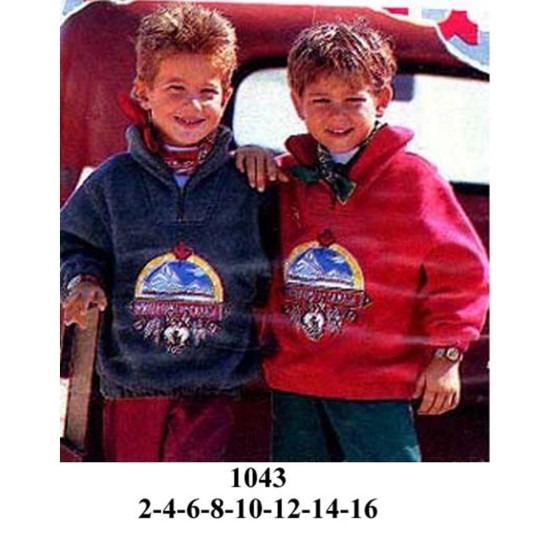 Molde de Sudadera niño con cierre sin pretina | 1043 Molde de Sudadera niño con cierre sin pretina | 1043