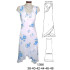 Molde de Vestido escote en v con fruncido en basta y escote ; | 1396