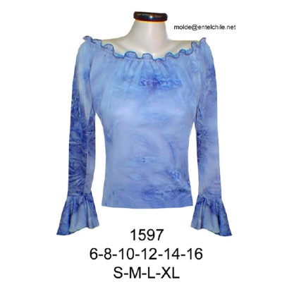 Molde de Camiseta gitana manga corta con fruncido | 1597