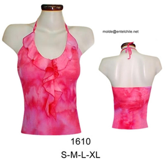 Molde de Camiseta escote en v con fruncido amarrada al cuello | 1610 Molde de Camiseta escote en v con fruncido amarrada al cuello | 1610