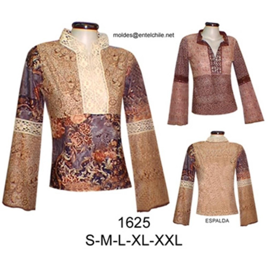 Molde de Camiseta étnica, aplicación broderie (4 cms | 1625