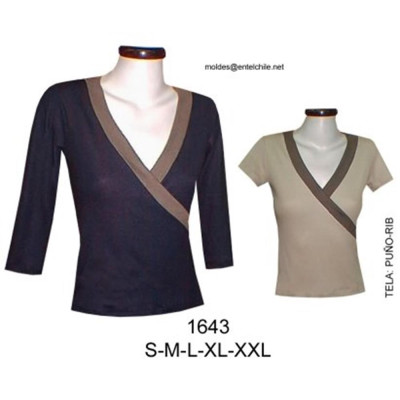 Molde de Camiseta cruzada; | 1643
