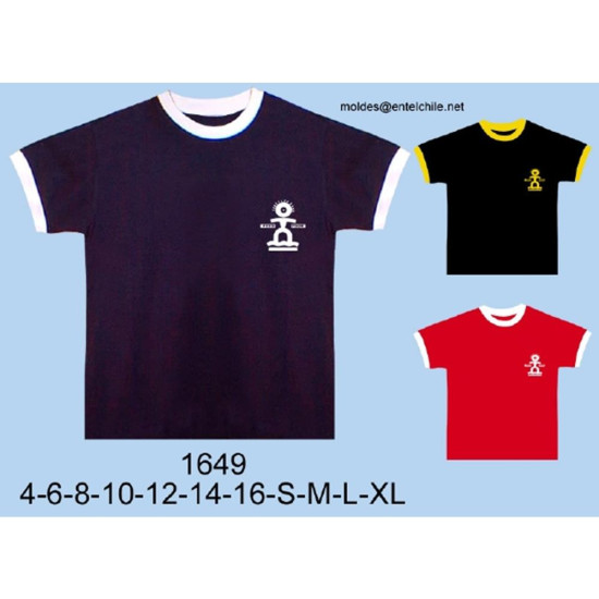 Molde de Camiseta semi ajustada, largo 70 cms; | 1649
