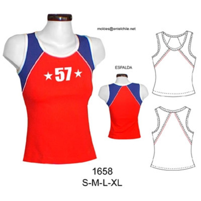 Molde de Camiseta sin manga con corte estilo raglan; | 1658