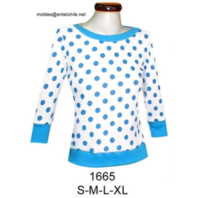 Molde de Camiseta escote bote; | 1665 Molde de Camiseta escote bote; | 1665
