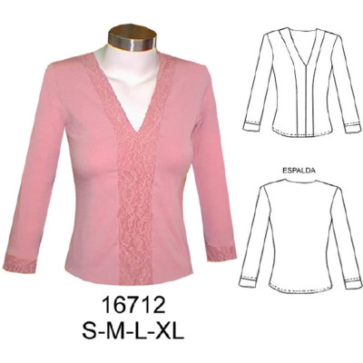 Molde de Camiseta escote en v | 16712