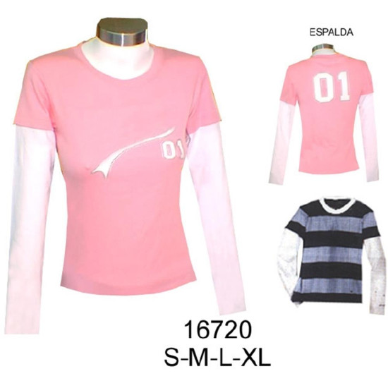 Molde de Camiseta cuello polo con manga en 2 colores | 16720