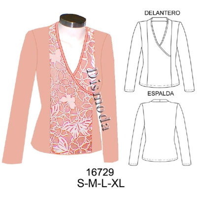 Molde de Camiseta con medio cruce | 16729