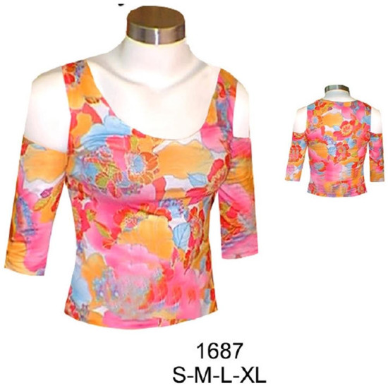 Molde de Camiseta con 1/2 hombro manga 3/4; | 1687