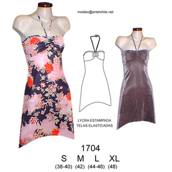 Molde de Vestido strapless | 1704 Molde de Vestido strapless | 1704