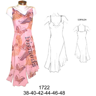 Molde de Vestido con tirantes | 1722