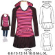 Molde de Vestido globo, con gorro, manga raglan | 1753