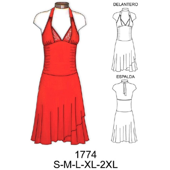 Molde de Vestido amarrado | 1774 Molde de Vestido amarrado | 1774