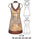 Molde de Vestido con escote sin mangas | 1779