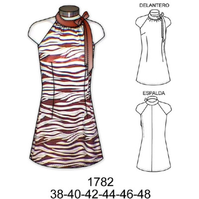 Molde de Vestido con amarra | 1782