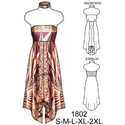 Molde de Vestido strapless | 1802 Molde de Vestido strapless | 1802