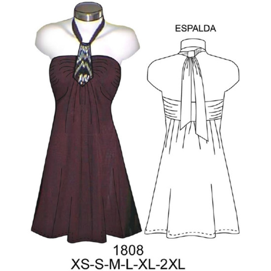Molde de Vestido strapless | 1808