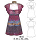 Molde de Vestido corte bajo busto con manga tipo kimono | 1816