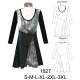 Molde de Mini vestido escotado con faldón asimétrico (largo ref | 1827