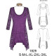 Molde de Mini vestido escotado asimétrico con capas laterales (largo ref | 1829
