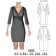 Molde de Vestido corte princesa cruzado manga 3/4 entallado, largo 87 cms | 1855 Molde de Vestido corte princesa cruzado manga 3/4 entallado, largo 87 cms | 1855