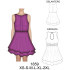 Molde de Vestido sin manga semi evase con tablón central | 1859