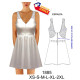 Molde de Vestido semi evase, faldón fruncido, encaje en hombro y espalda, cierre metálico en espalda | 1885 Molde de Vestido semi evase, faldón fruncido, encaje en hombro y espalda, cierre metálico en espalda | 1885