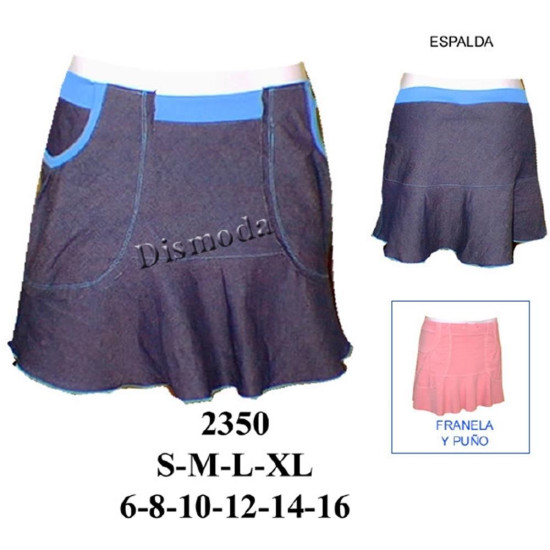 Molde de Falda con pretina de puño y fruncido en bolsillo | 2350