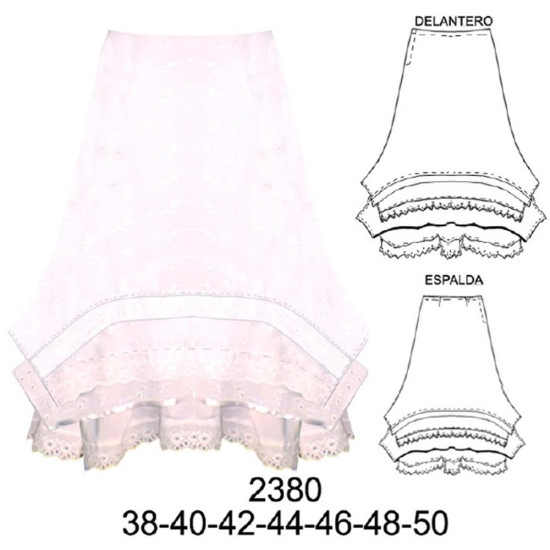 Molde de Falda con aplicación de broderie | 2380 Molde de Falda con aplicación de broderie | 2380