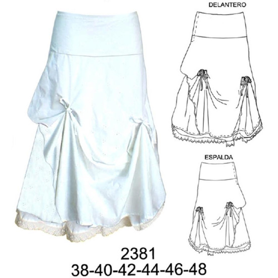 Molde de Falda con faldón anudado | 2381 Molde de Falda con faldón anudado | 2381