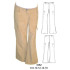 Molde de Pantalón bota ancha con bolsillos laterales de parche con tapa, bragueta con cierre, pasadores en pretina, vivos en costados | 3382