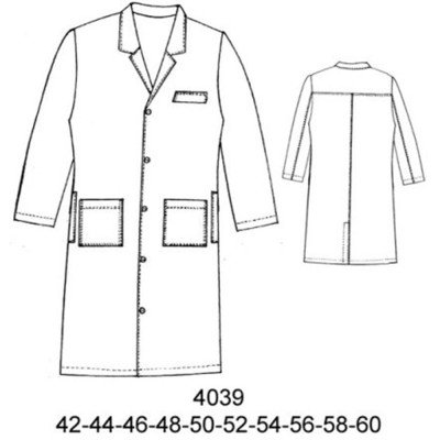 Molde de Bata de trabajo simple | 4039