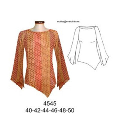 Molde de Blusa dama asimétrica; | 4545