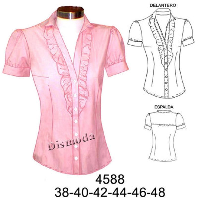 Molde de Blusa con fruncido en delantero canesú en espalda | 4588