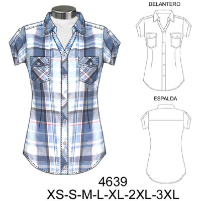 Molde de Blusa entallada juvenil | 4639