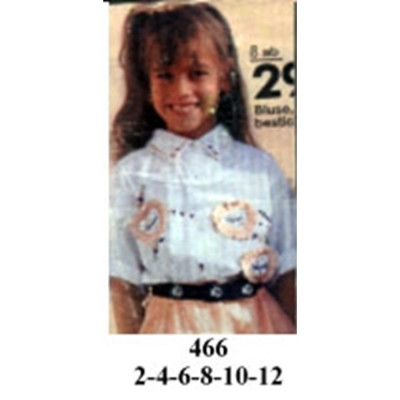 Molde de Blusa de niña con cuello camisero | 466 Molde de Blusa de niña con cuello camisero | 466