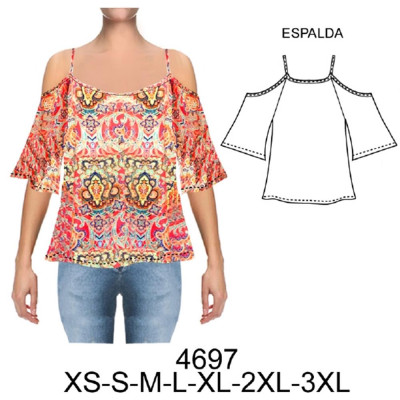 Molde de Blusa con ruedo amplio | 4697