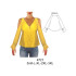 Molde de Blusa manga raglan con botones en hombros, escote y puños | 4721