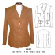 Molde de Blazer 3 botones con cortes | 5557 Molde de Blazer 3 botones con cortes | 5557