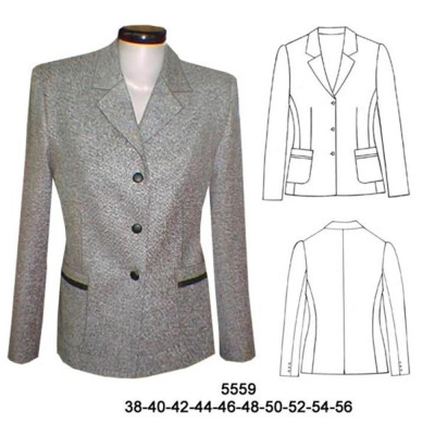 Molde de Blazer 3 botones aplicación cuero | 5559