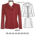 Molde de Blazer con cierre y fruncido corte sobre busto largo 64 cm; | 5574