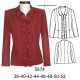 Molde de Blazer con cierre y fruncido corte sobre busto largo 64 cm; | 5574 Molde de Blazer con cierre y fruncido corte sobre busto largo 64 cm; | 5574
