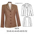 Molde de Blazer con corte sobre busto pespuntes a 1 cm de ancho (largo 64 cm); | 5575