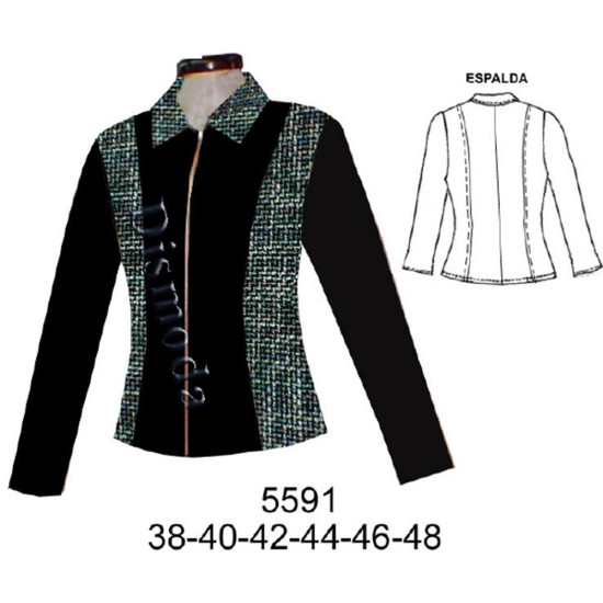 Molde de Chaqueta corte princesa entallada con cierre | 5591 Molde de Chaqueta corte princesa entallada con cierre | 5591