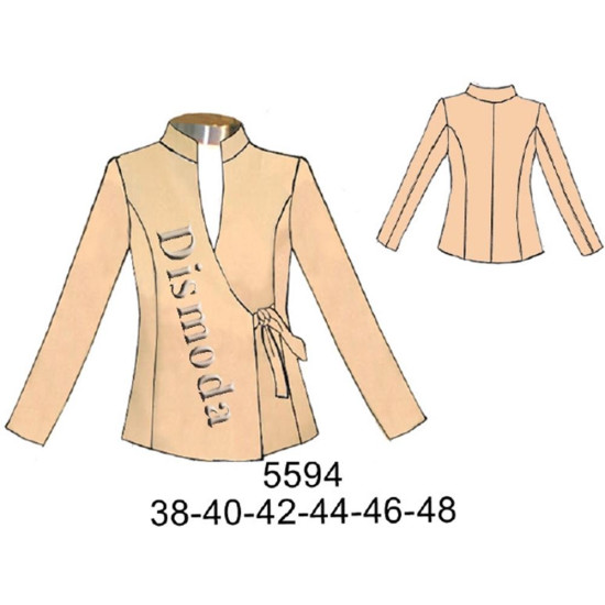 Molde de Blazer cruzado cuello mao corte princesa | 5594