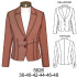 Molde de Blazer solapa semi en punta largo 59 cms | 5626