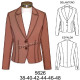Molde de Blazer solapa semi en punta largo 59 cms | 5626
